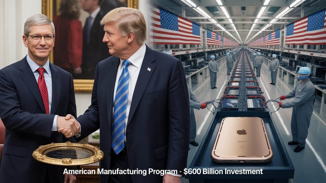 Apple's American Manufacturing Program commits $600 billion to US production, creating domestic supply chains and 20,000+ jobs while reducing China dependence