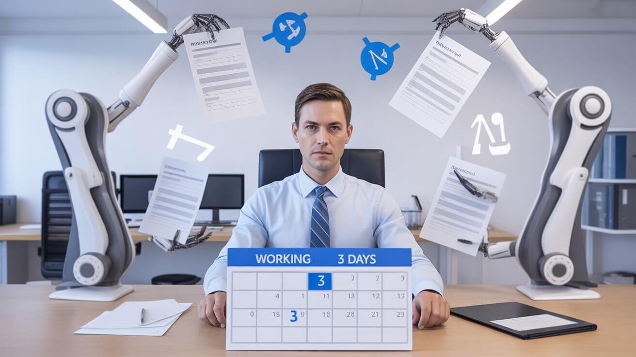 Discover how AI automation shorter workweek models are becoming reality. Tech CEOs predict 3-day workweeks as AI transforms productivity and job structures.